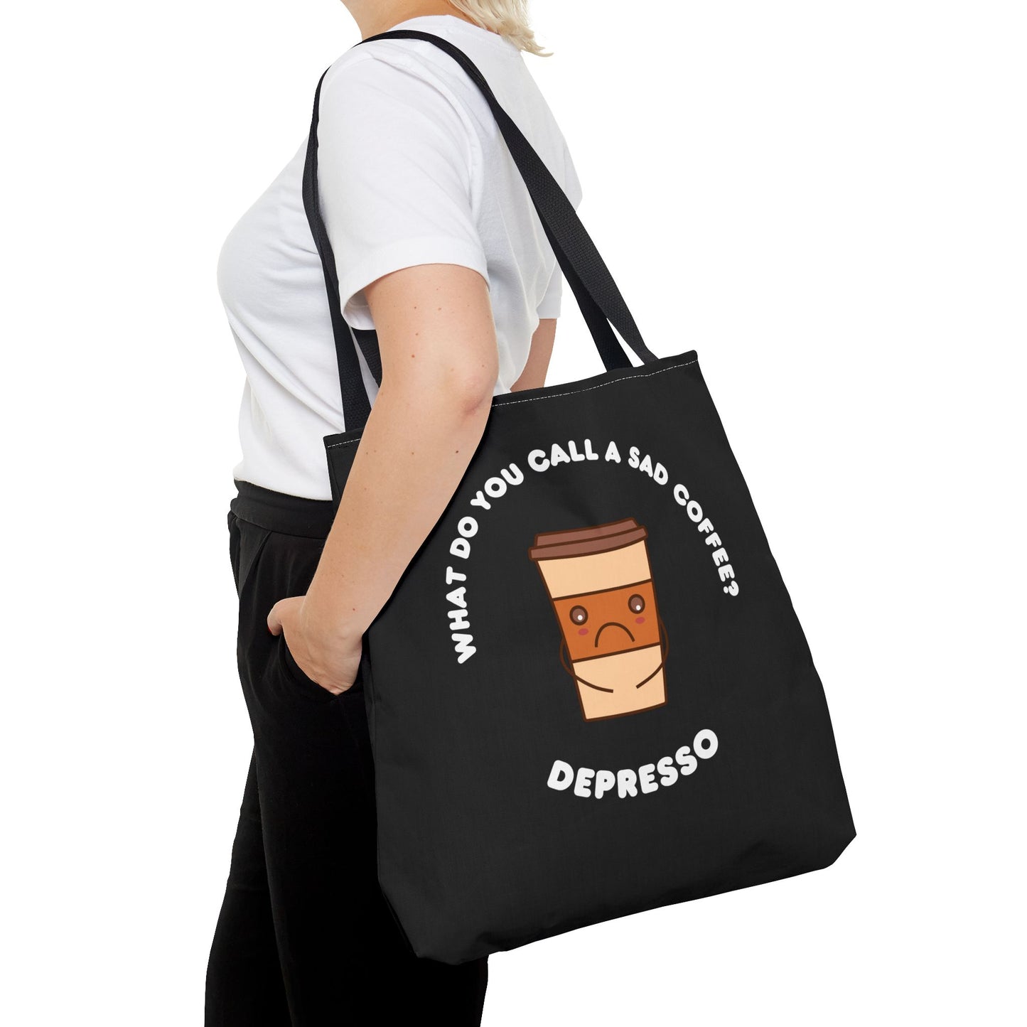 What do you call a sad Coffee? Depresso Tote Bag (AOP)