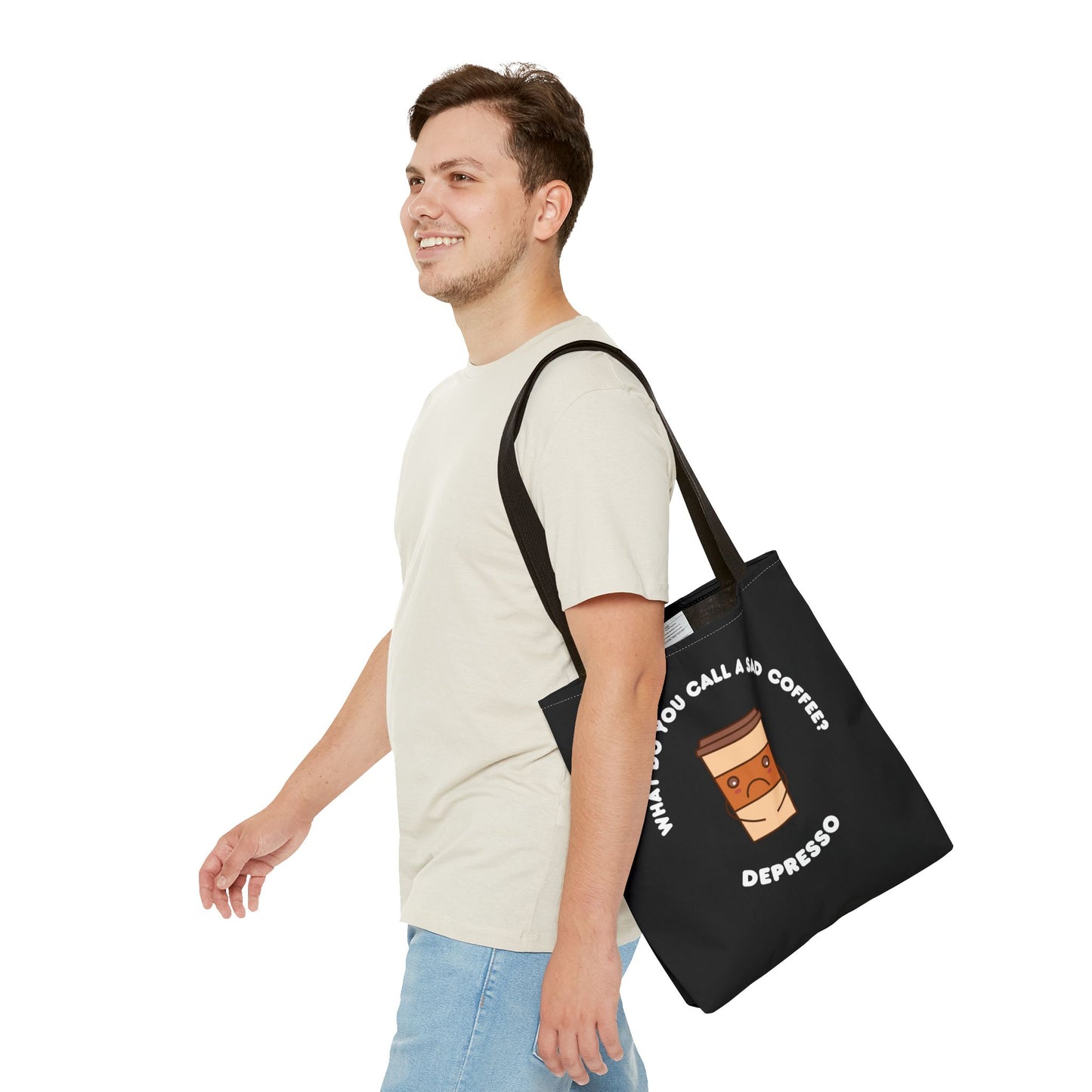 What do you call a sad Coffee? Depresso Tote Bag (AOP)