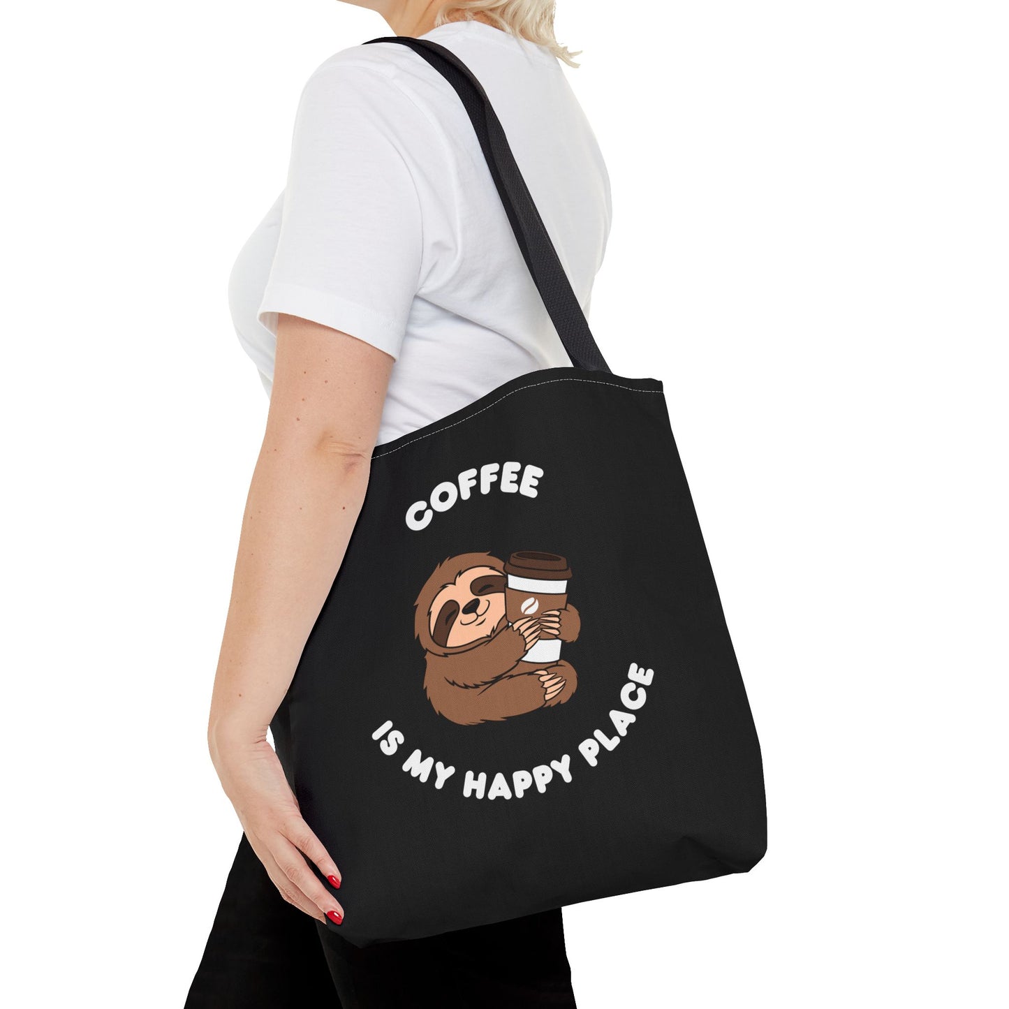 Coffee is my happy place Tote Bag (AOP)