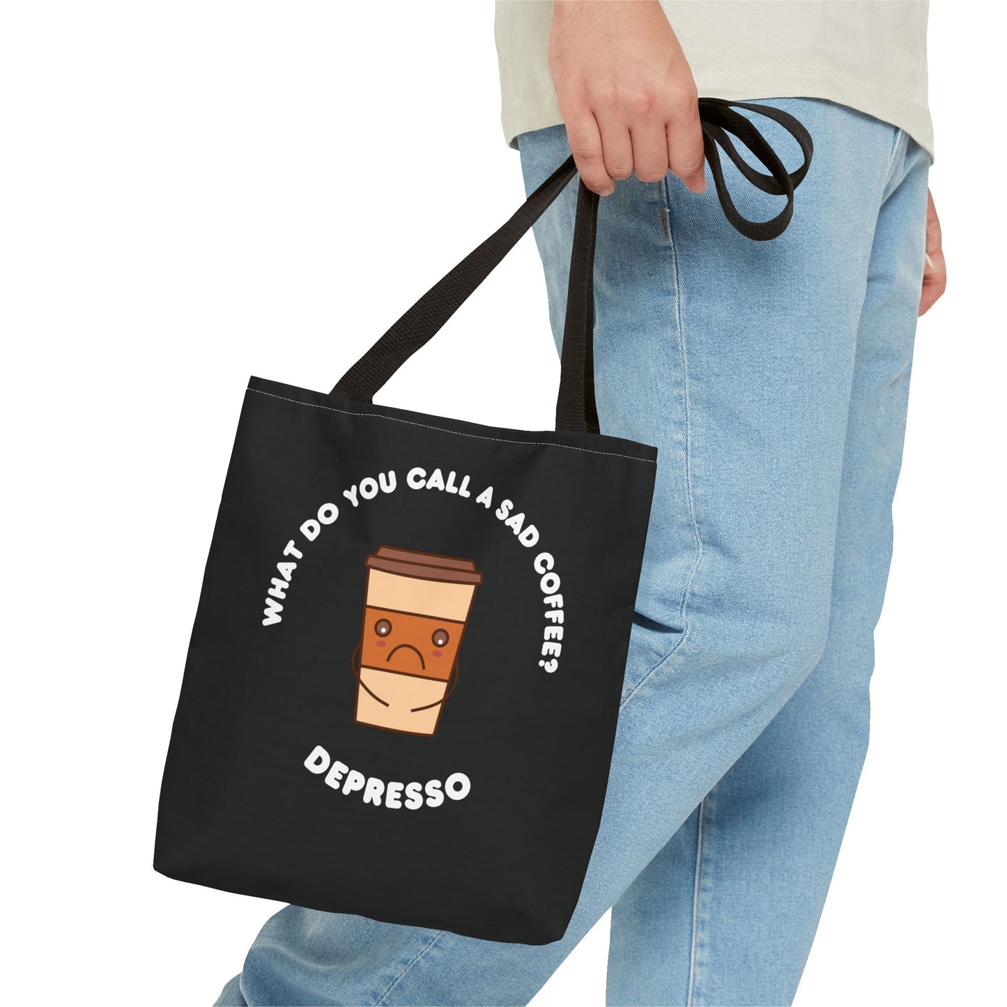 What do you call a sad Coffee? Depresso Tote Bag (AOP)