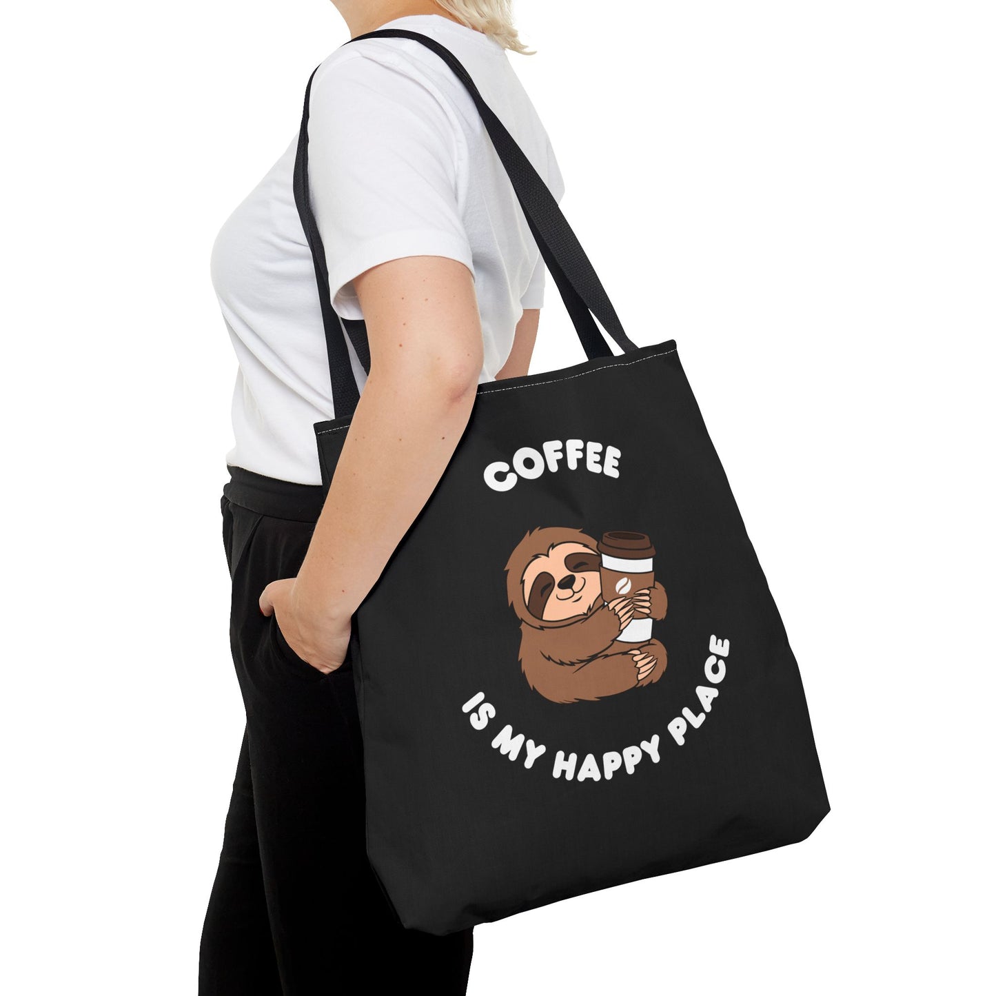 Coffee is my happy place Tote Bag (AOP)