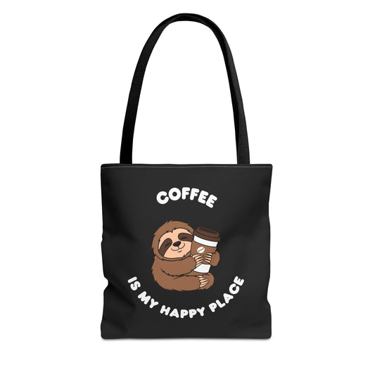 Coffee is my happy place Tote Bag (AOP)