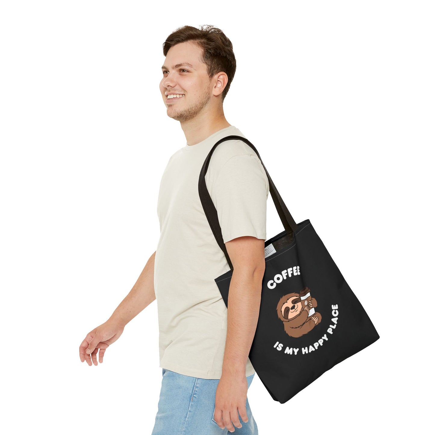 Coffee is my happy place Tote Bag (AOP)