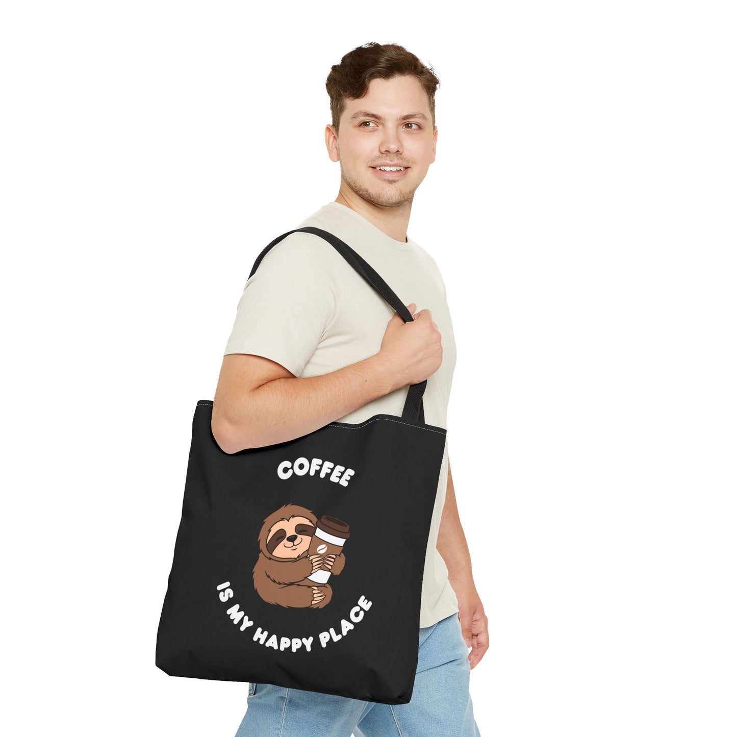 Coffee is my happy place Tote Bag (AOP)